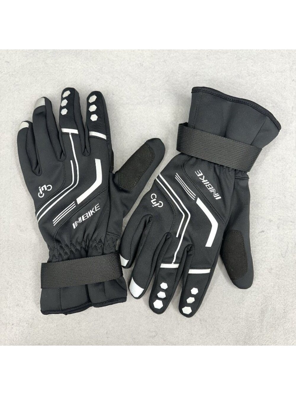 INBIKE Cycling Gloves Mens L Black Winter Windproof Thermal Gel Full Finger MTB